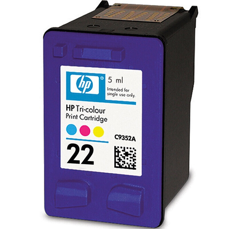 惠普(HP)C9352AA 22号彩色原装墨盒 适用喷墨一体机:HP Officejet J3608,J5508,J3606