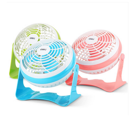 得力3684USB迷你台扇6寸，两档两档塑料USB直供电脑专用