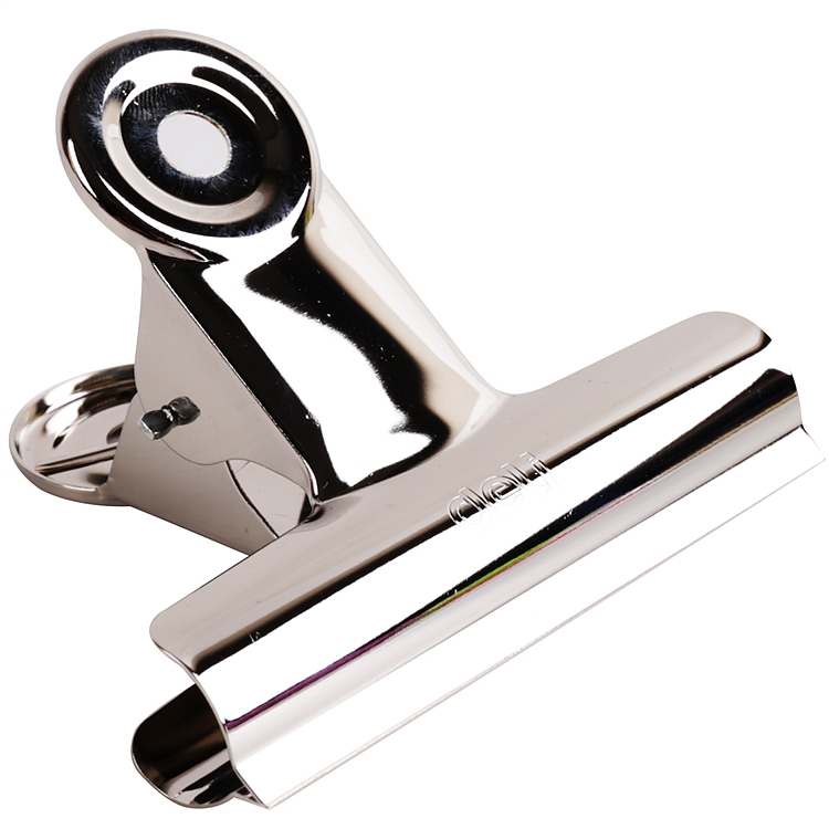 得力9520圆形铁票夹 不锈钢票夹资料夹子 88mm夹子6个装