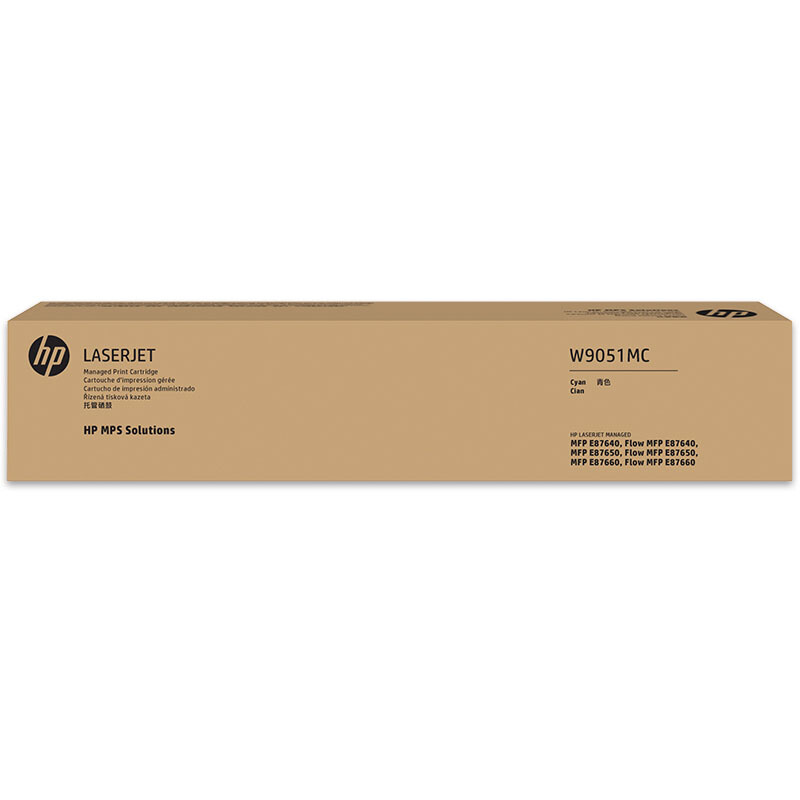 惠普 W9051MC青色粉盒(约52000页）适用HP Color LaserJet ManagedMFP E876 系列