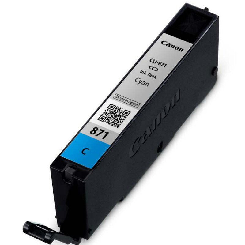 佳能(Canon)CLI-871C原装标准容量青色墨盒 310页 适用佳能MG7780MG6880MG5780TS9080TS8080TS6080TS5080