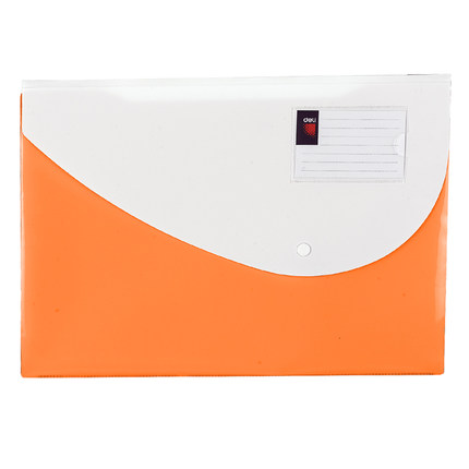 得力5501文件袋 A4彩色按扣文件资料袋 学生试卷袋 单只装 可选红/橙/白色