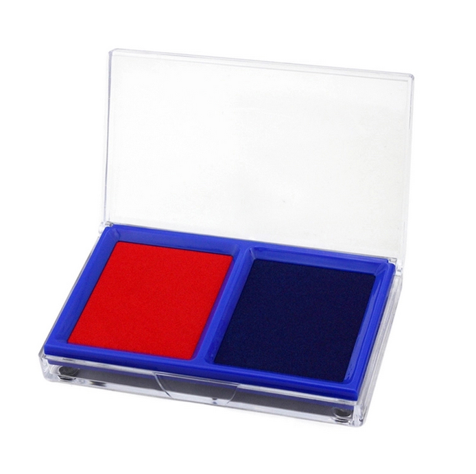 得力9865双色快干印台 红蓝两色 红色印台 蓝色印台