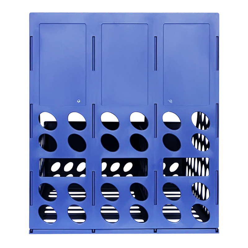 得力9843三联文件框 塑料文件架资料架 可选蓝/灰白色