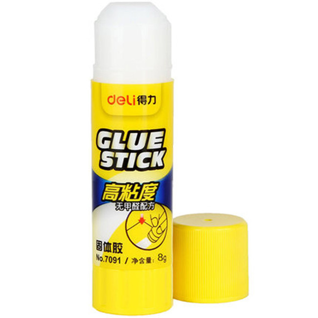 得力7091固体胶 粘度环保无甲醛配方8g胶棒超强粘合固体胶 12支/盒 单支价