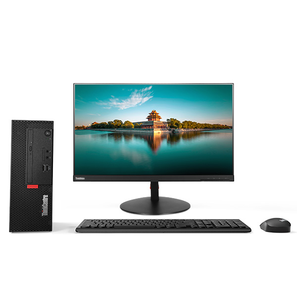 联想（Lenovo）ThinkCentre M710e-D001 商用办公家用娱乐台式机电脑主机 主机+19.5英寸宽屏LED显示器 标配：Intel i5-7500丨4G丨1TB丨选配丨集显