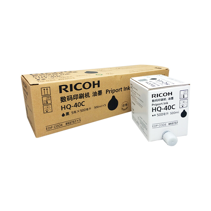 理光(Ricoh) 黑油墨HQ-40C 适用理光DD4440系列 500ml/支 5支/盒 单支价