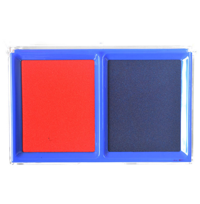 得力9865双色快干印台 红蓝两色 红色印台 蓝色印台