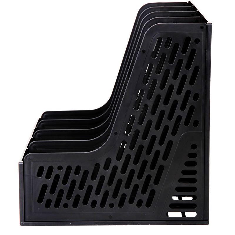 得力9846四联文件框 塑料文件架资料架 可选黑/灰色