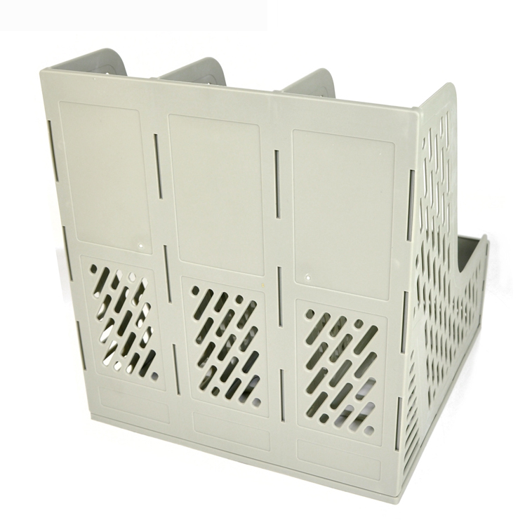 得力9845三联文件框 塑料文件架资料架 可选黑/灰色