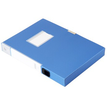 得力5605档案盒 A4粘扣文件资料收纳文件盒 资料盒 背宽3.5cm 蓝色
