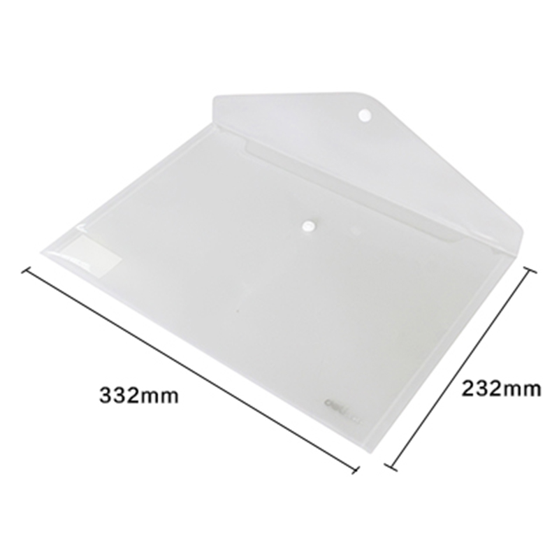 得力5505文件袋 透明按扣公文袋A4文件袋 单只装 可选蓝/透明色