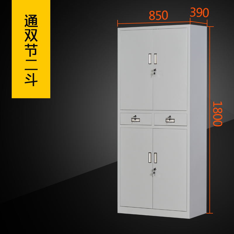 盛花牌 钢制文件柜 铁皮柜 档案柜 通双节二斗