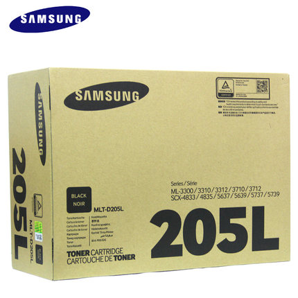 三星(SAMSUNG)MLT-D205L/XIL黑色高容量原装硒鼓 适用ML-3310D/3310ND/3710D/3710ND/SCX-5637HR/4833HD/ /颜色：黑白鼓粉一体高容