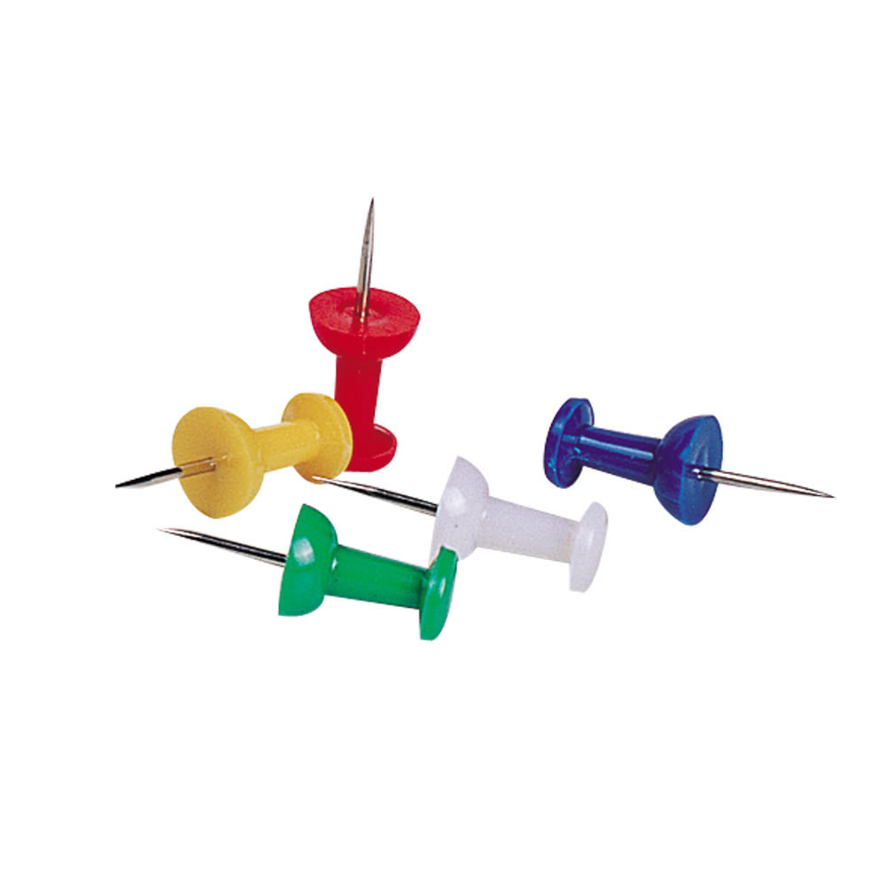 得力0021彩色工字钉 软木板工字钉 美式图钉按钉大头钉书写照片钉 混色 35枚/盒