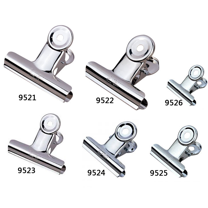 得力9521-9526圆形铁票夹 不锈钢票夹 资料夹 6只/包