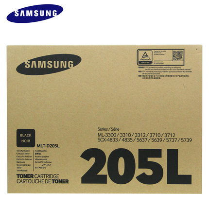 三星(SAMSUNG)MLT-D205L/XIL黑色高容量原装硒鼓 适用ML-3310D/3310ND/3710D/3710ND/SCX-5637HR/4833HD/ /颜色：黑白鼓粉一体高容