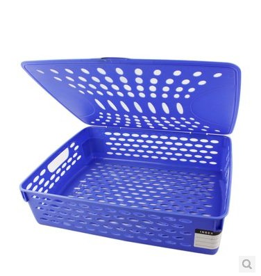 得力923/924/公文篮 929收纳框 塑料框 文件框 蓝色