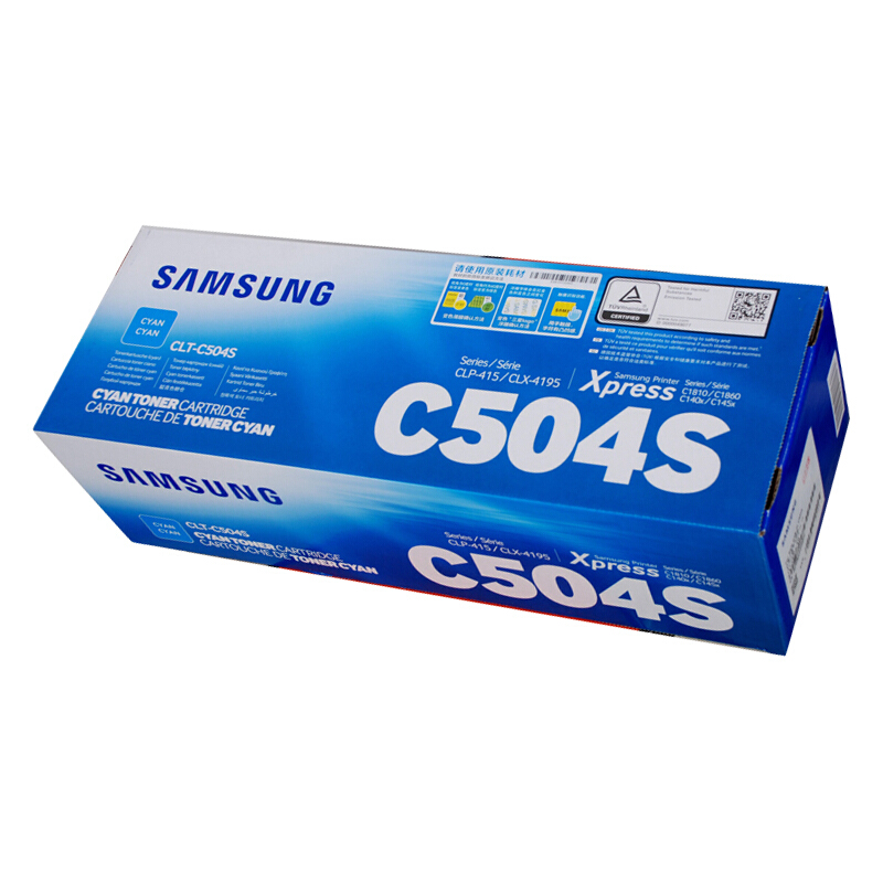 三星(SAMSUNG)CLT-C504S/XIL青色原装硒鼓 适用CLP-415N CLX-4195N/4195FN/C1810W /颜色：彩色鼓粉一体青色