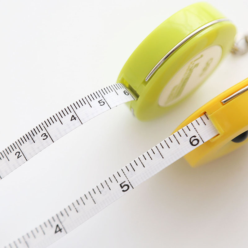 得力8213皮卷尺 糖果色钥匙扣卷尺 1.5米量衣尺软尺小皮尺 拉尺伸缩尺子 混色