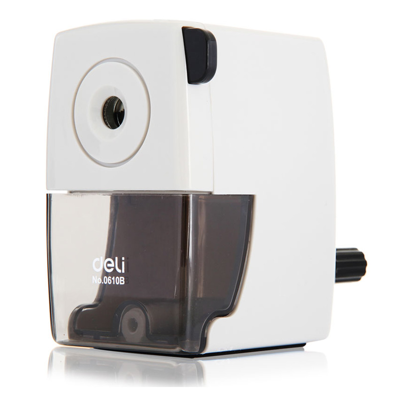 得力0610B削笔机 手摇削笔器 时尚简约卷笔刀铅笔刨学生转笔刀办公削笔机