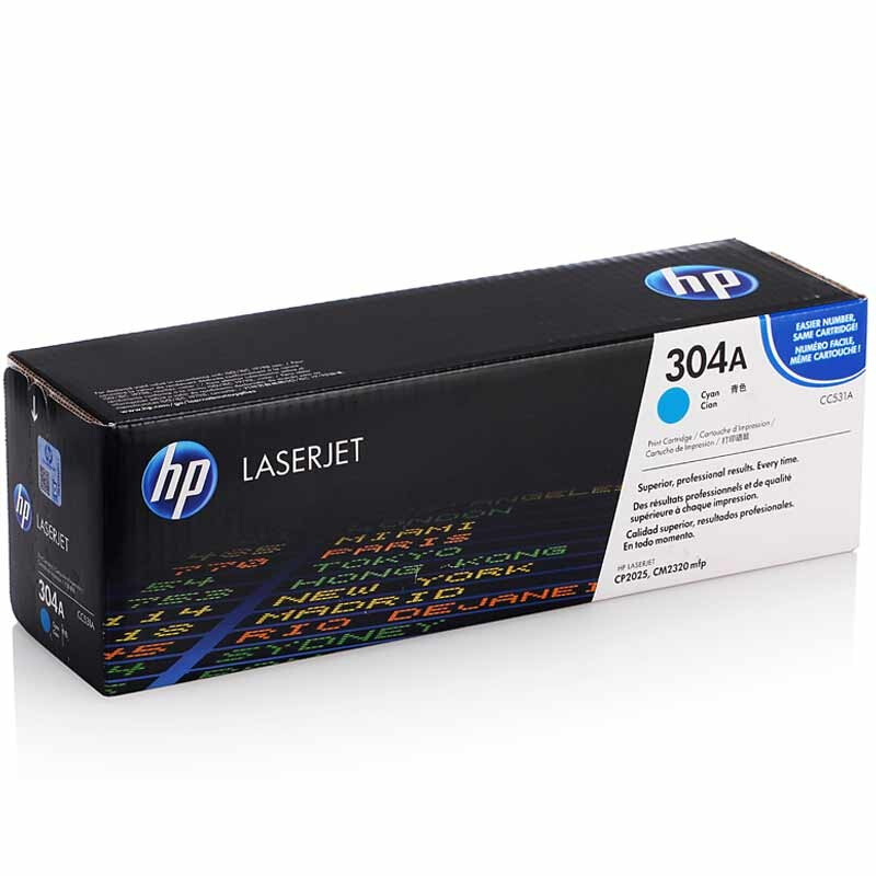 惠普 CC531AC 青色硒鼓 304A适用Color LaserJet CP2025/2025n/2025dn/2025x 打印机 /颜色：青色
