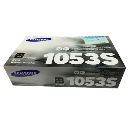 三星(SAMSUNG)MLT-D1053S/XIL 黑色原装硒鼓 低容量打印约1500页 适用ML-1911/2526/2581N/SF-651/651P/SCX-4601/4623FH/SF-651 /颜色：黑白鼓粉一体低容