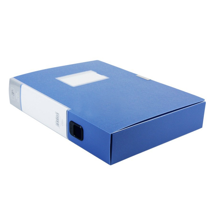 得力5606档案盒 A4粘扣文件资料收纳文件盒 资料盒 背宽5.7cm 可选蓝/深灰色
