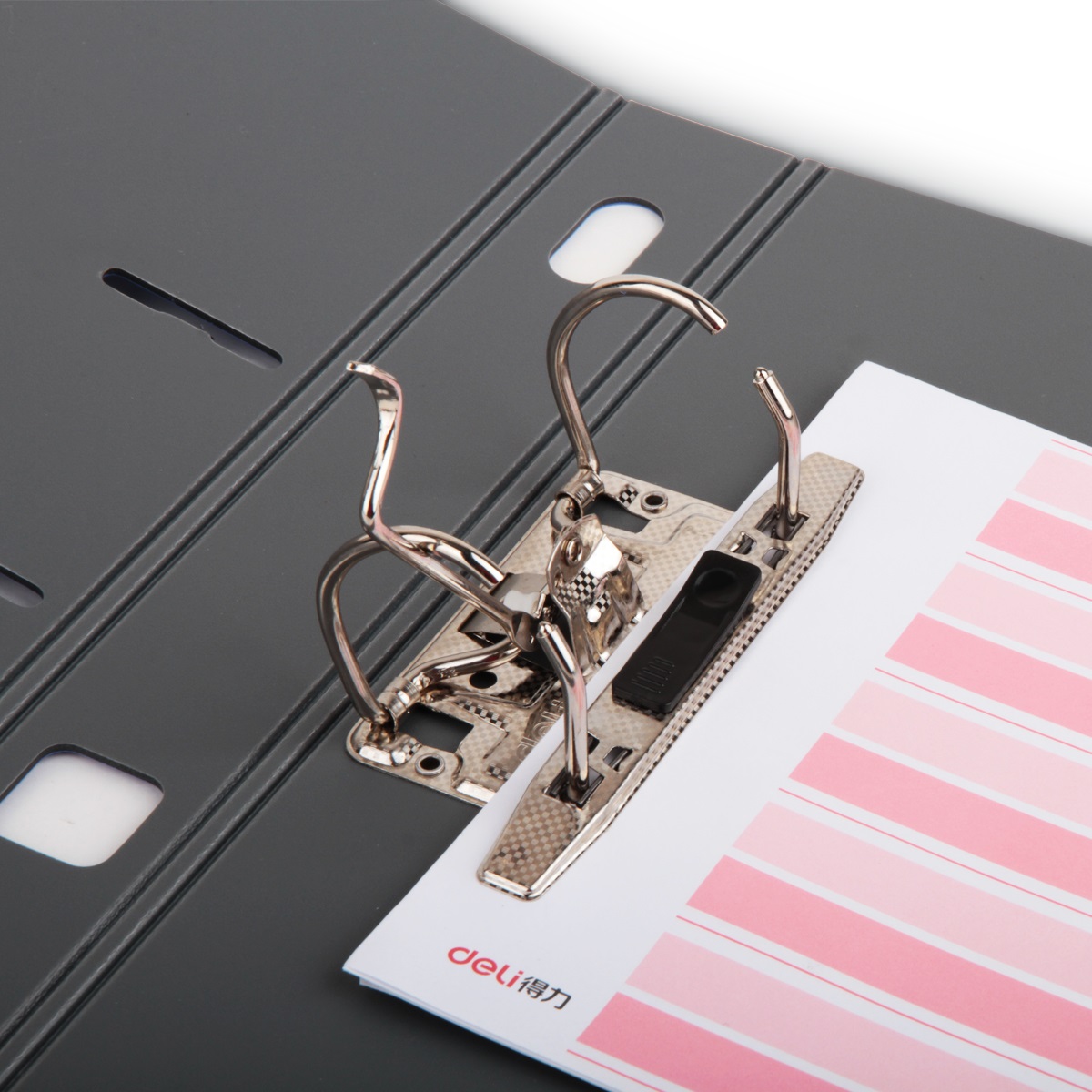 得力5460_2寸快捞夹 A4快劳夹2孔 2寸打孔文件夹 打孔夹5cm 可选黑/蓝色