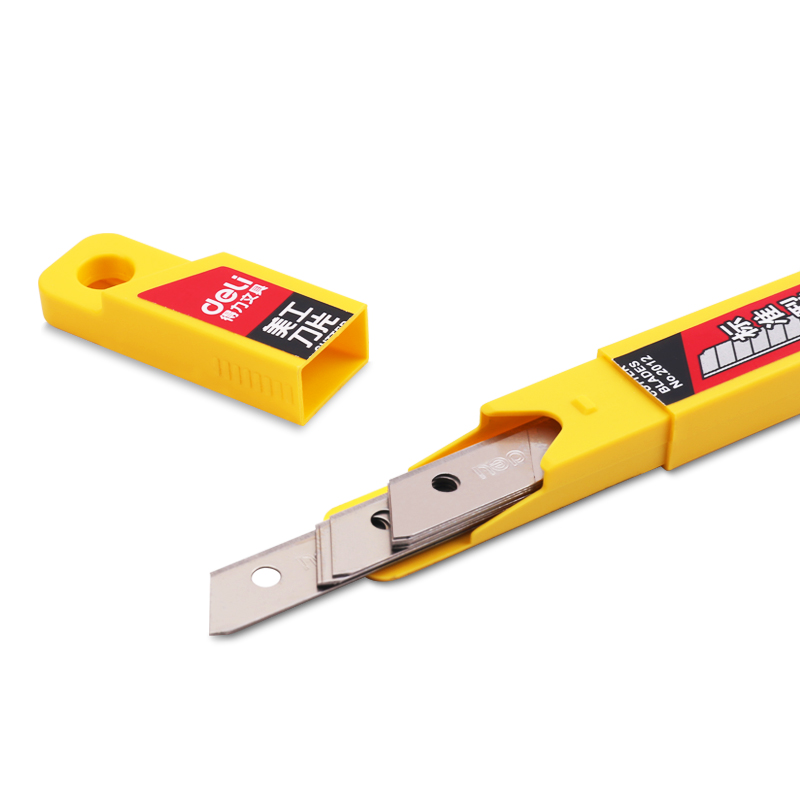 得力2012大号美工刀片 9mm大号加厚壁纸刀片裁纸刀片切割刀片 10片/盒