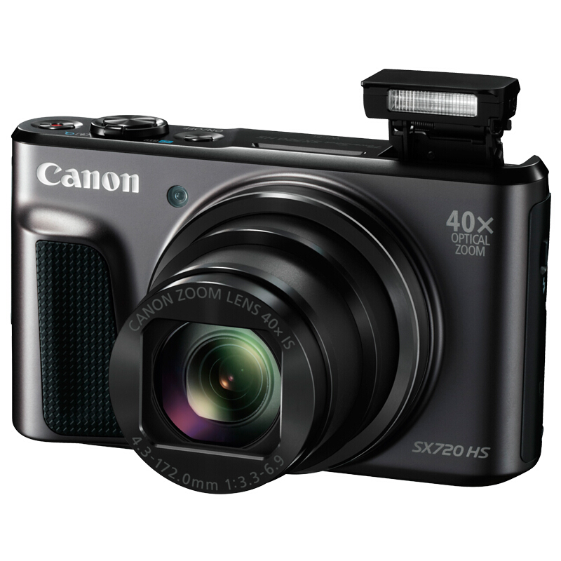 佳能（Canon）PowerShot SX720 HS 数码相机（2030万像素 40倍光变 24mm超广角）黑色/红色