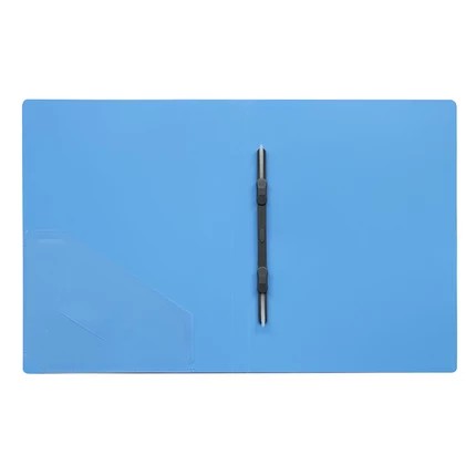 得力5303文件夹 单弹簧夹文件夹+插袋 A4双孔 两孔资料夹 可选蓝/绿/黑/混色