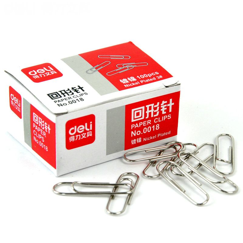 得力0018回形针 29mm 回型针 100枚/盒
