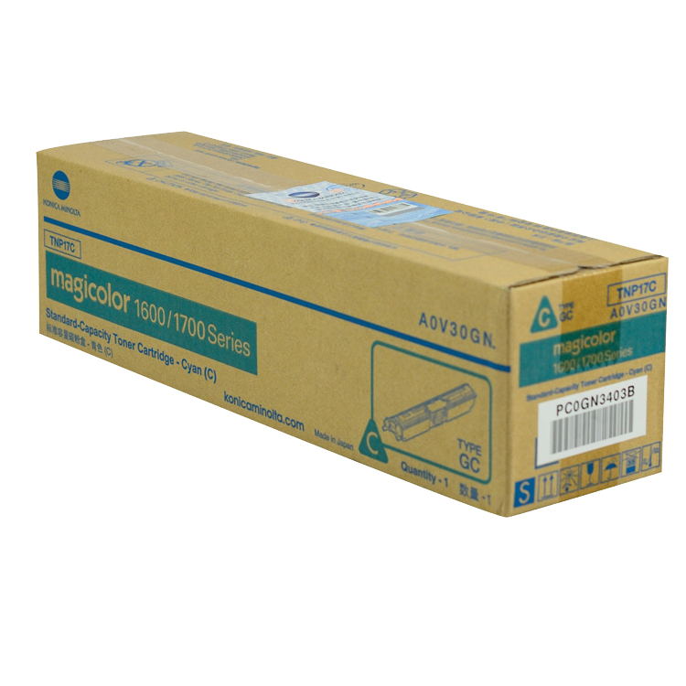 柯尼卡美能达(KONICA MINOLTA) 原装mc 1600系列TNP17C蓝色高容量碳粉盒(2.5K)　 适用mc 1600系列　 蓝色