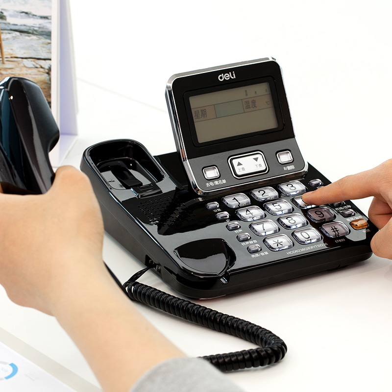 得力789电话机 可选黑/白色 黑色
