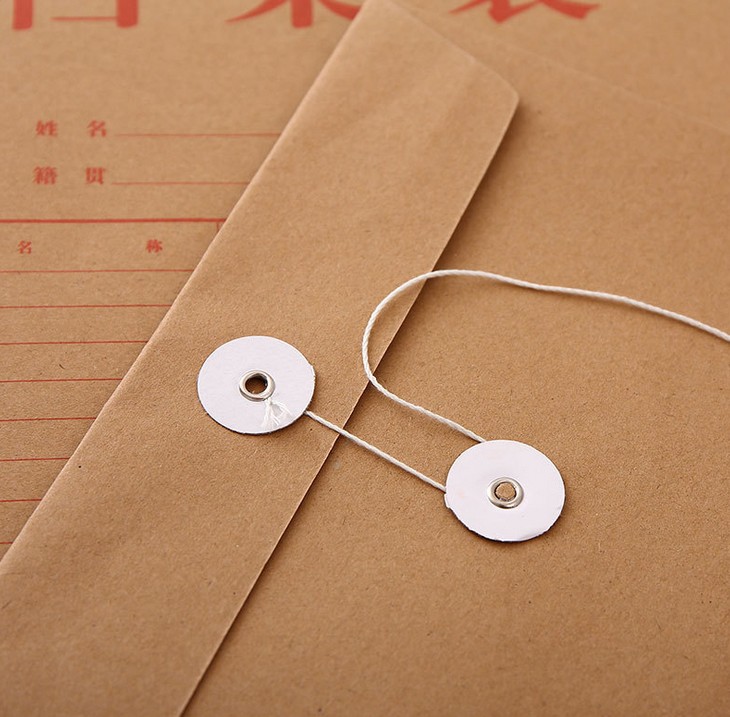 得力5953混浆牛皮纸档案袋 文件袋 资料袋 10只/包 黄色