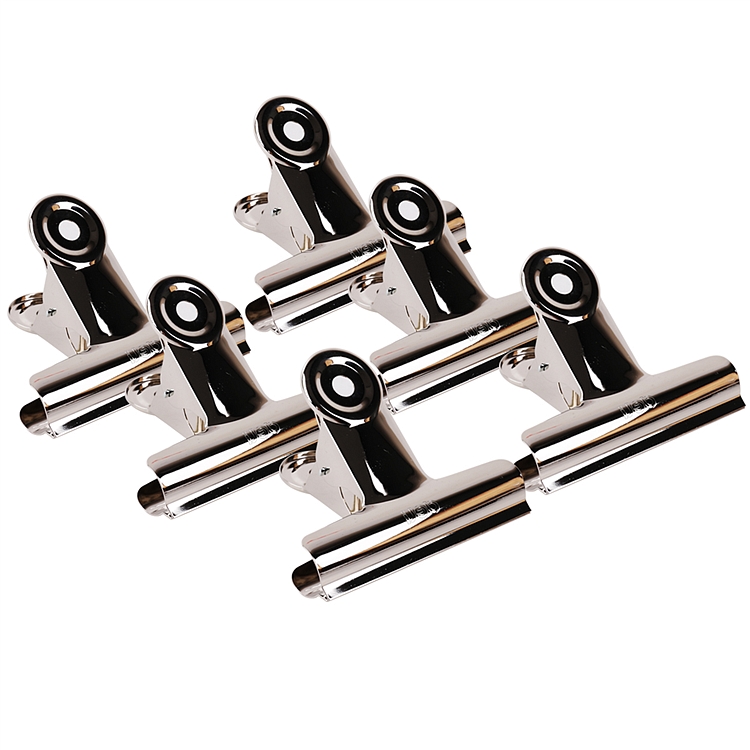 得力9520圆形铁票夹 不锈钢票夹资料夹子 88mm夹子6个装