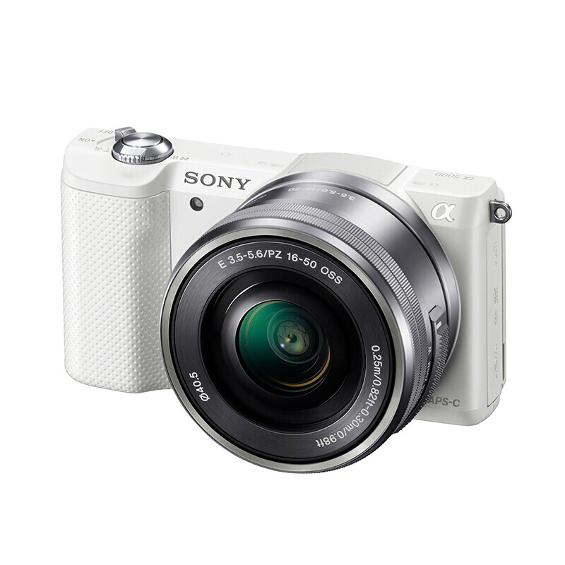 索尼（SONY）ILCE-5000L/A5000 微单数码相机/单电相机 搭配（16-50）镜头 黑白银粉