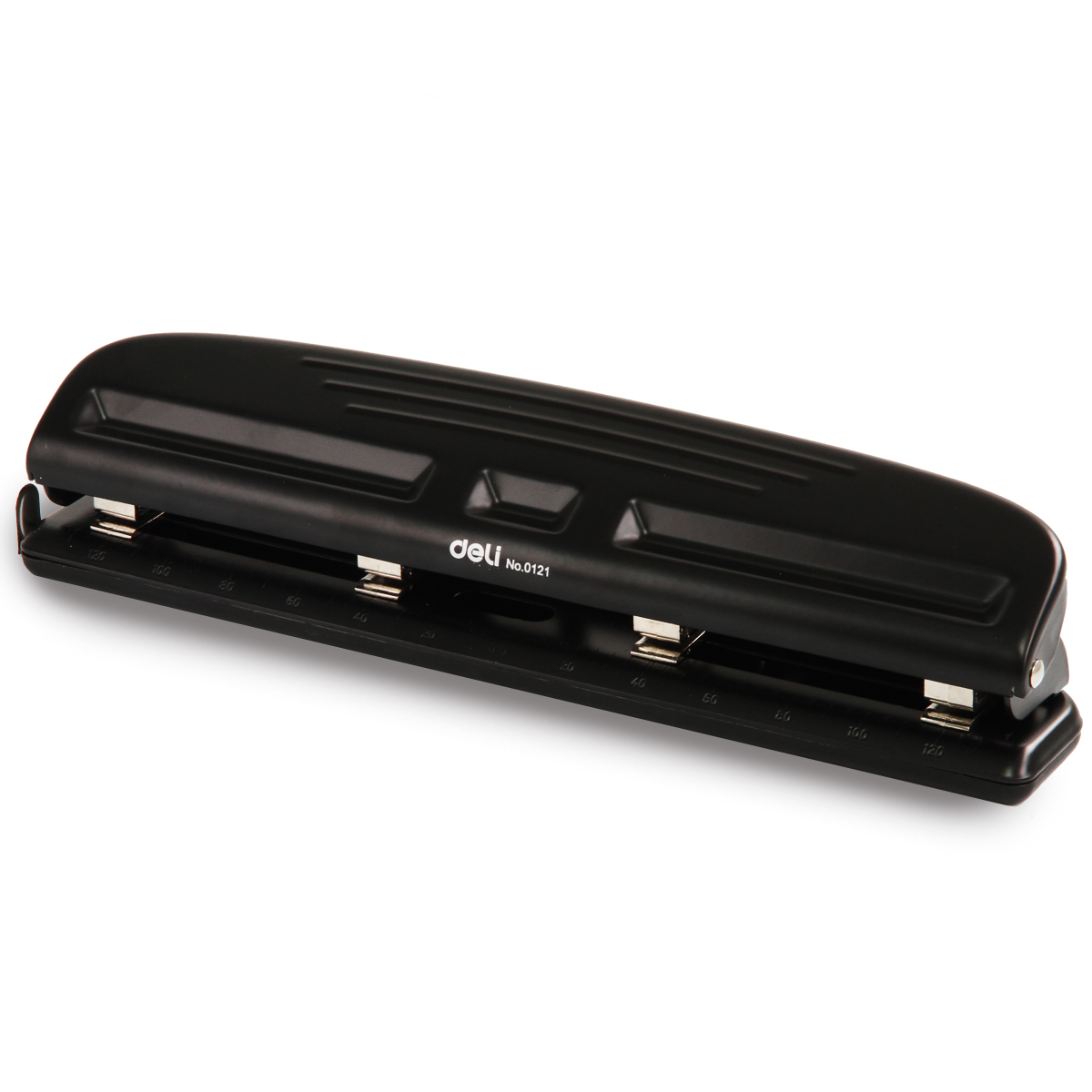 得力0121四孔打洞机 可调节孔距4孔可调式多孔可打10张A4纸