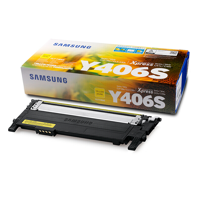 三星(SAMSUNG)CLT-Y406S/XIL黄色原装硒鼓 适用CLP-366/366w CLX-3306/3306W/3306FN SL-C410W/C460W/C460FW /颜色：彩色鼓粉分离粉盒 黄色