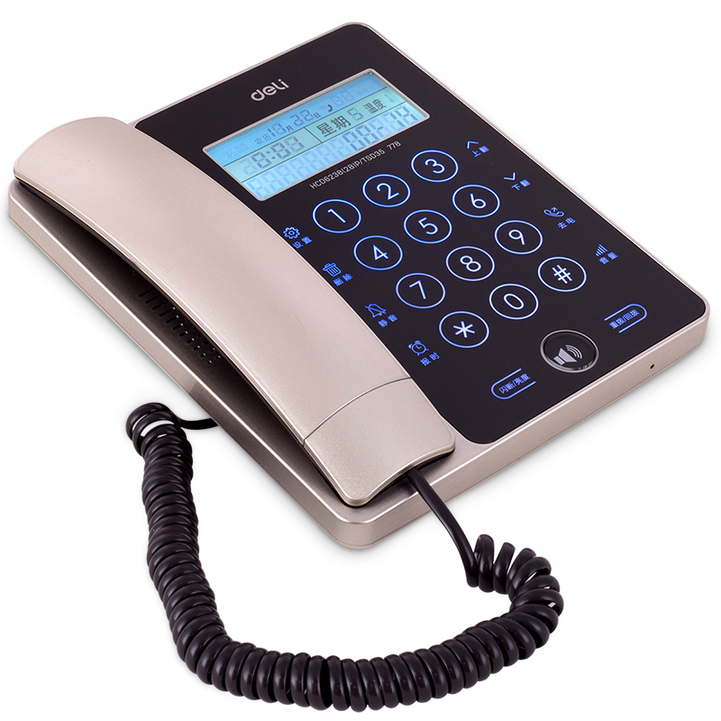 得力778电话机 可选太空银/香槟色 太空银