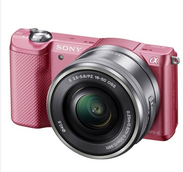 索尼（SONY）ILCE-5000L/A5000 微单数码相机/单电相机 搭配（16-50）镜头 黑白银粉