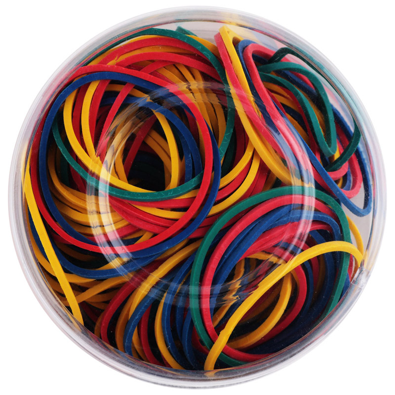 得力3219彩色橡胶圈 桶装橡皮筋乳胶圈皮筋 50g/筒