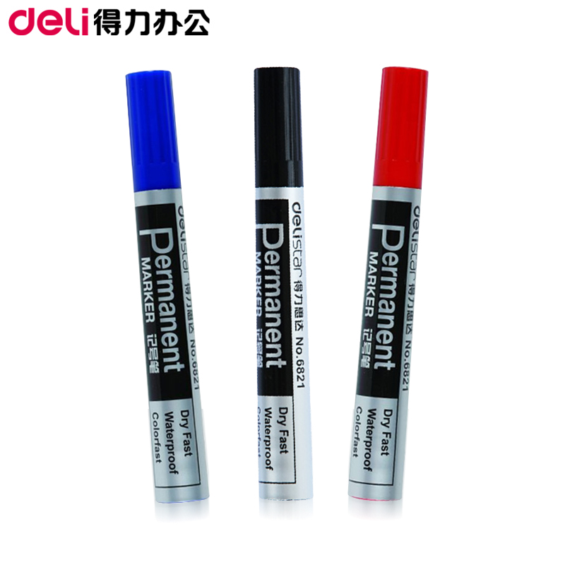 得力思达6821记号笔 单支价 可选黑红蓝色