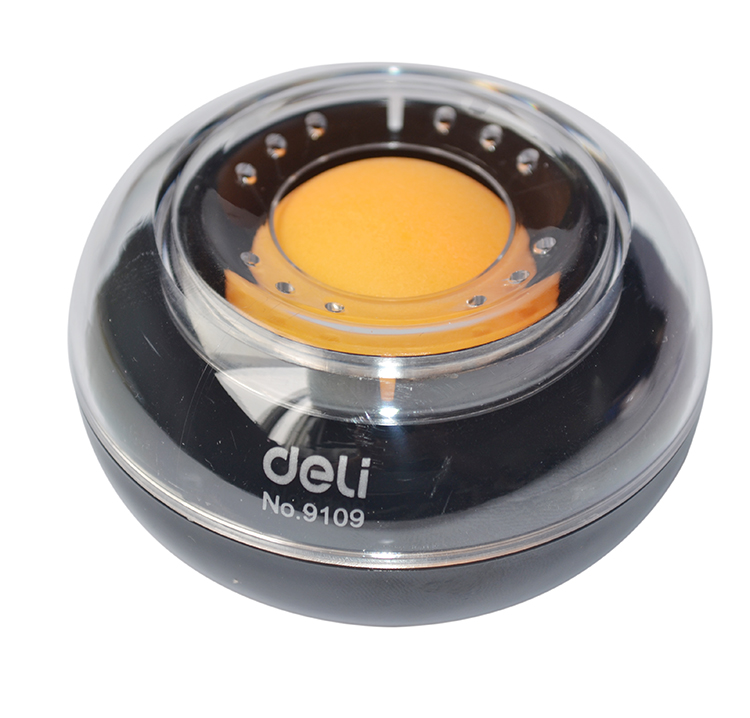 得力9109海绵缸 圆形滚珠湿手器 点钞缸 蘸水缸