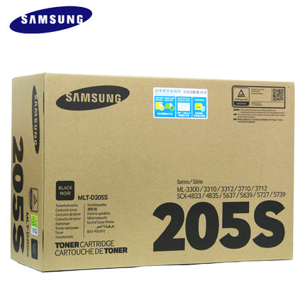 三星(SAMSUNG)MLT-D205S/XIL黑色原装硒鼓 型号：MLT-D205S/适用ML-3310D/3310ND/3710D/3710ND/SCX-5637HR/4833HD//颜色：黑色