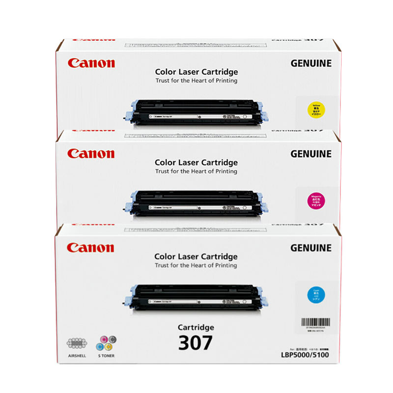 佳能(CANON) 原装Cartridge 307组合（红黄蓝）红黄蓝 硒鼓 约2000页 适用佳能LBP5000/LBP5100