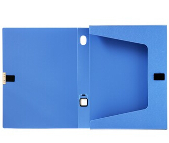 得力5605档案盒 A4粘扣文件资料收纳文件盒 资料盒 背宽3.5cm 蓝色