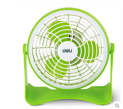 得力3684USB迷你台扇6寸，两档两档塑料USB直供电脑专用