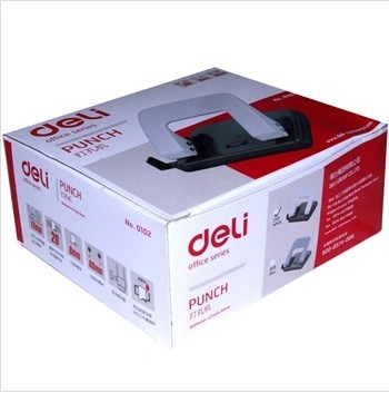 得力0102两孔打孔机 标准装订打洞机 可打20张纸打孔器